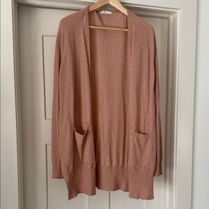 Open-Front Women’s Cardigan in Dusty Rose